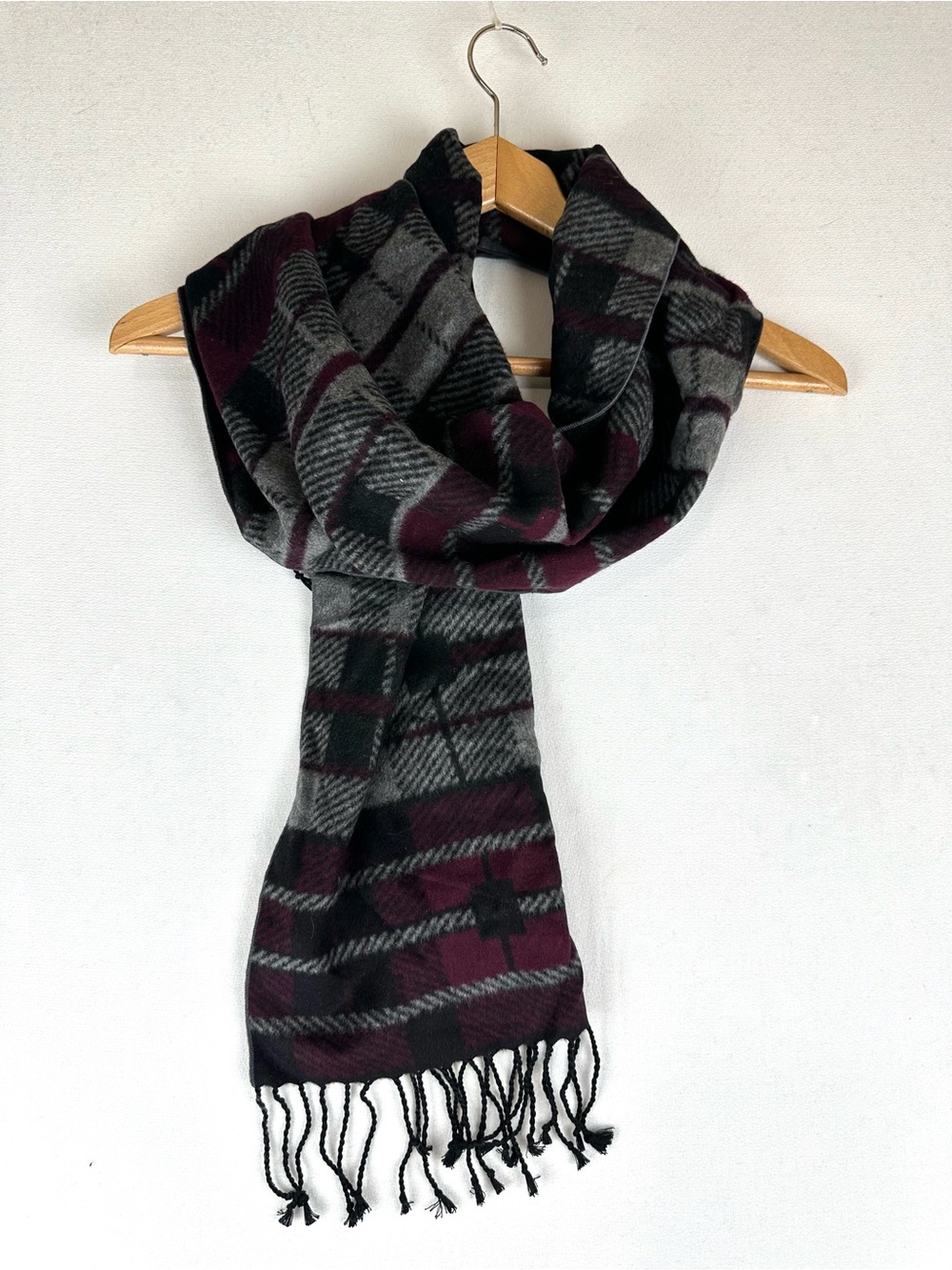 Club Room 100% Silk Plaid Scarf Unisex NWT Old Money Quiet Luxury